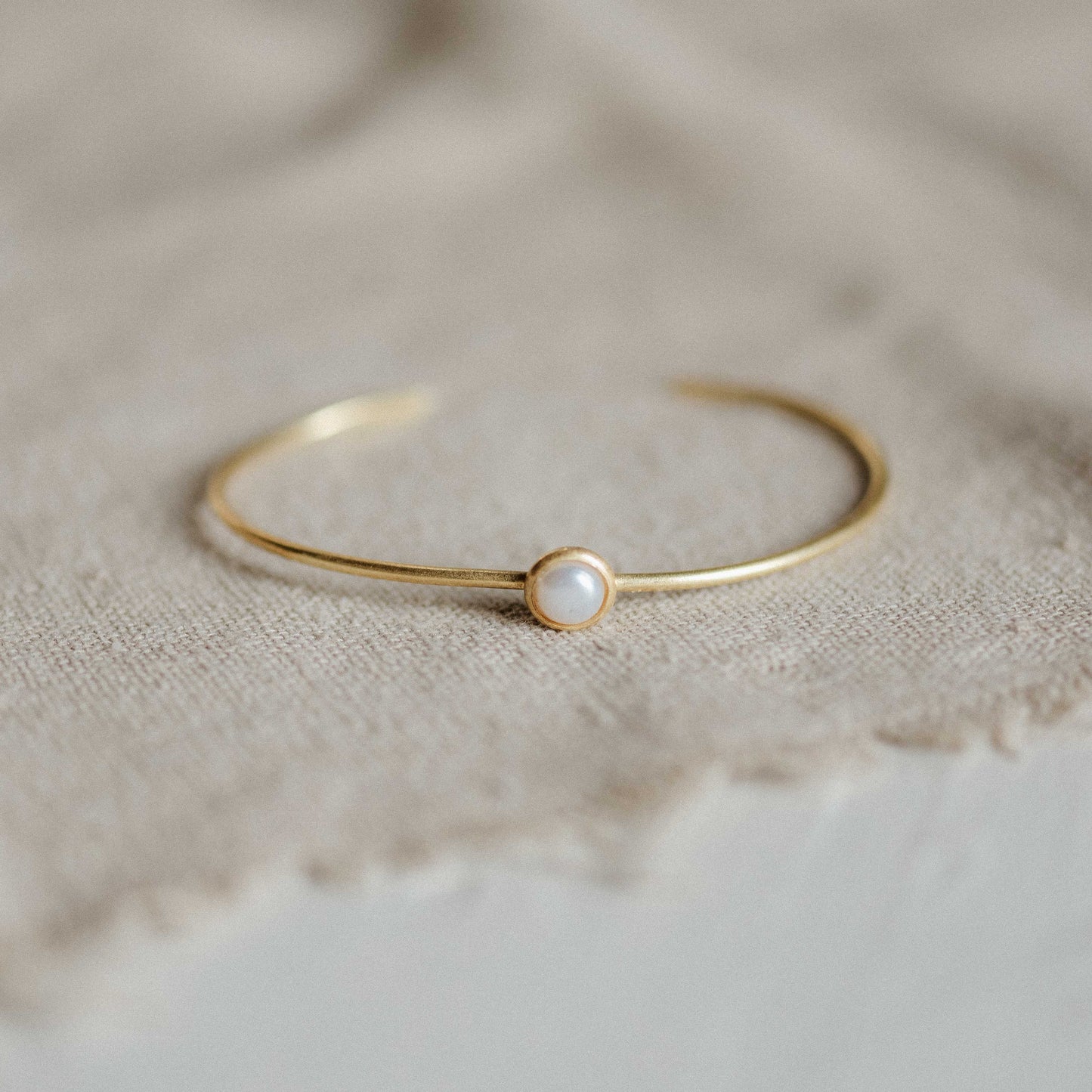 Common Form • Hyalite Stacker Cuff Bracelet • Brass & Pearl