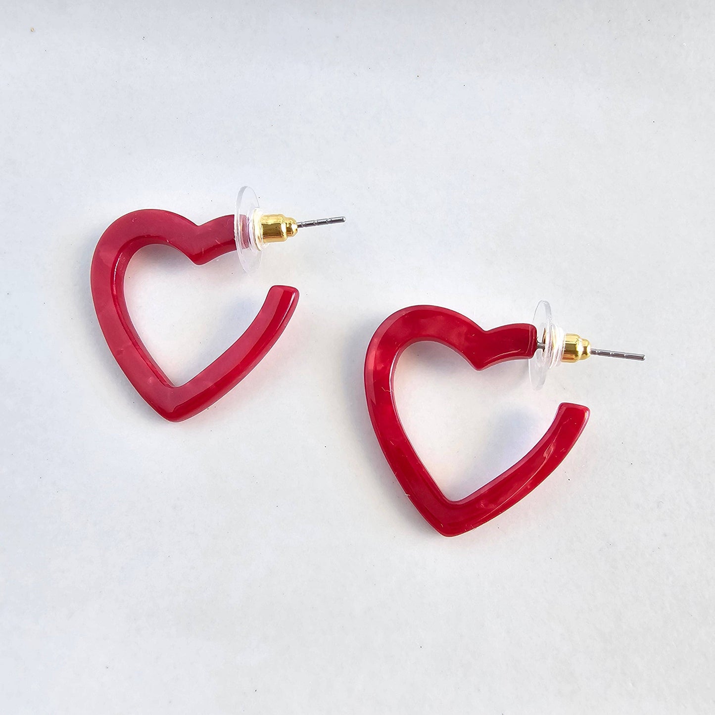 Mini Heart Hoops • Red