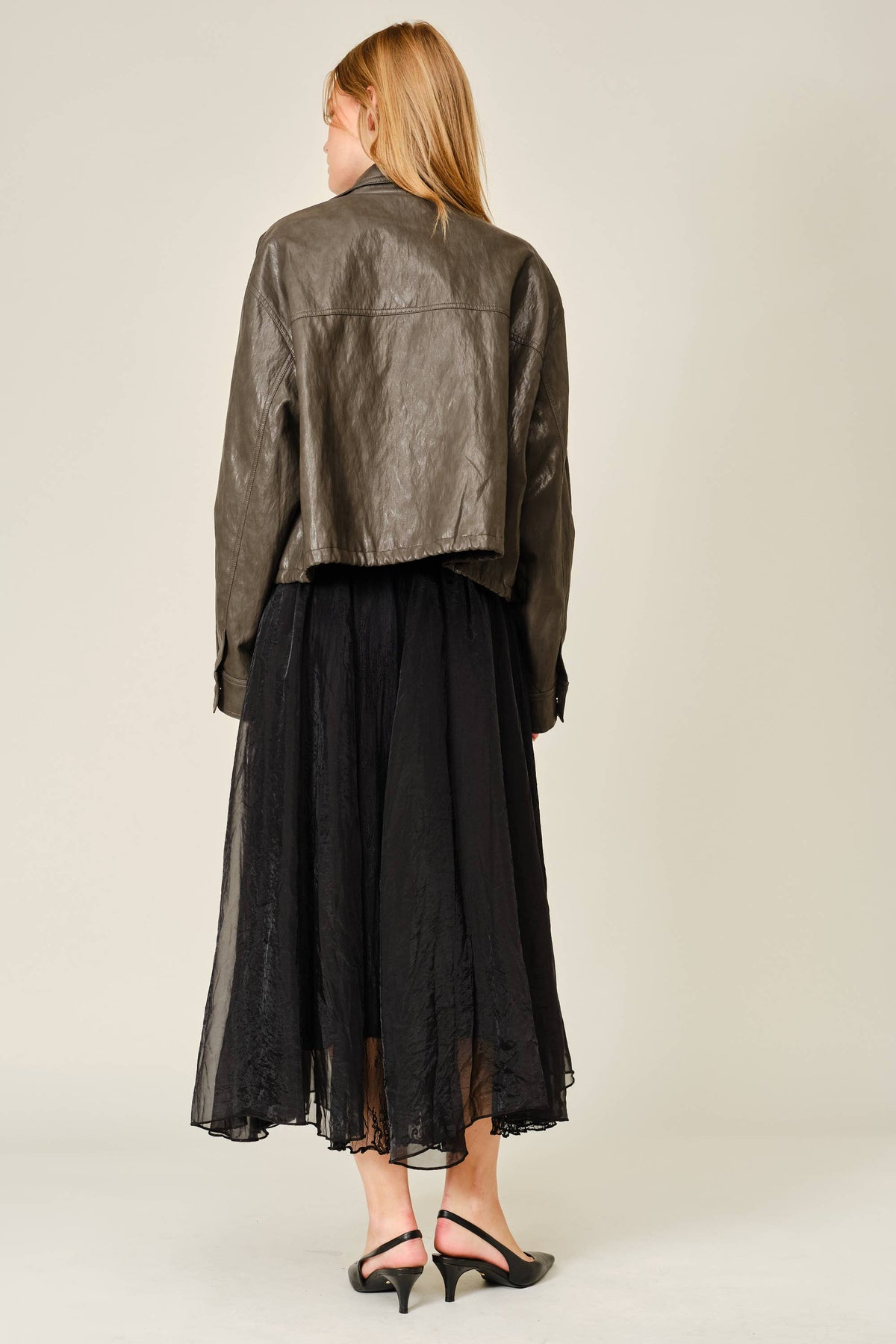 Lace Satin Skirt • Black