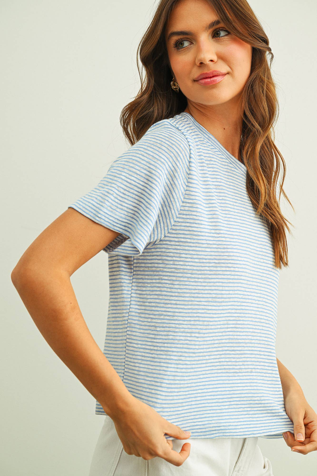 Slub Stripe T-Shirt • Blue