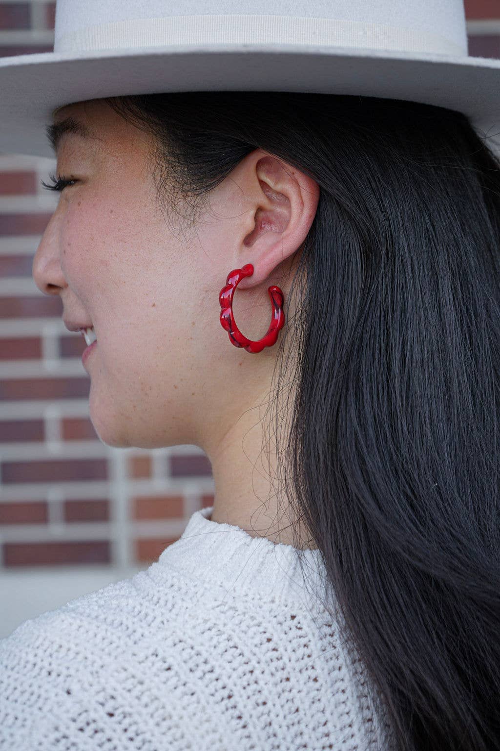 Scarlett Hoops • Crimson Red