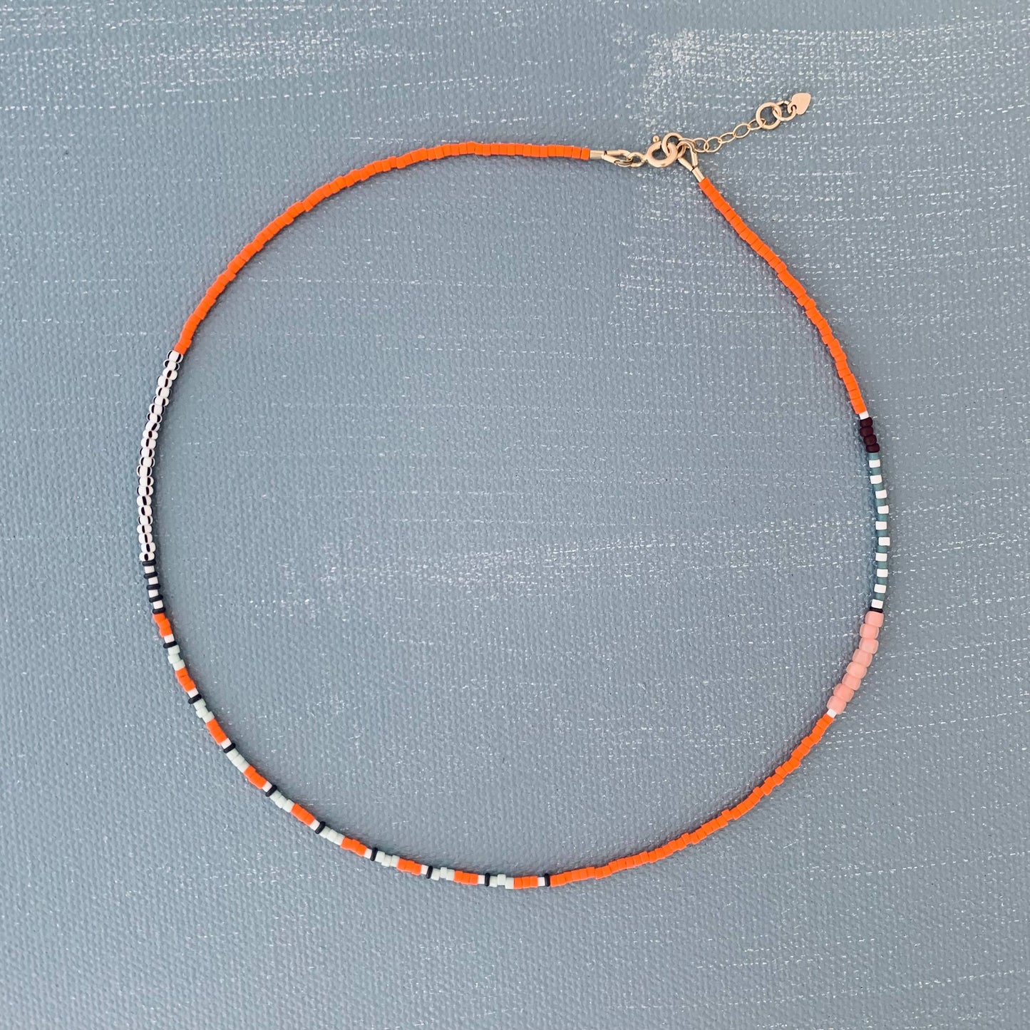 Alice Rice Thinnest Line Beaded Necklace Marigold