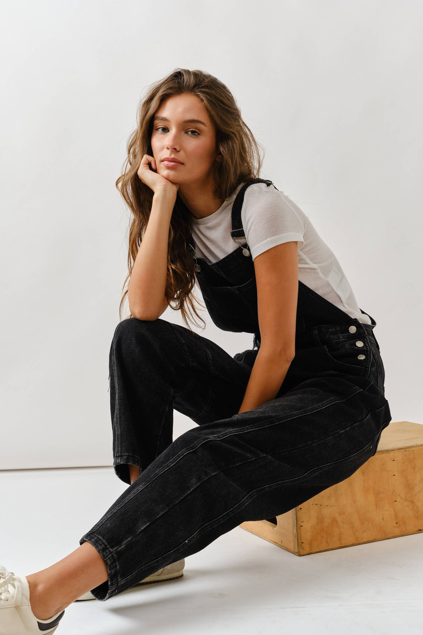 Relaxed Barrel Denim Overall • Black Wash