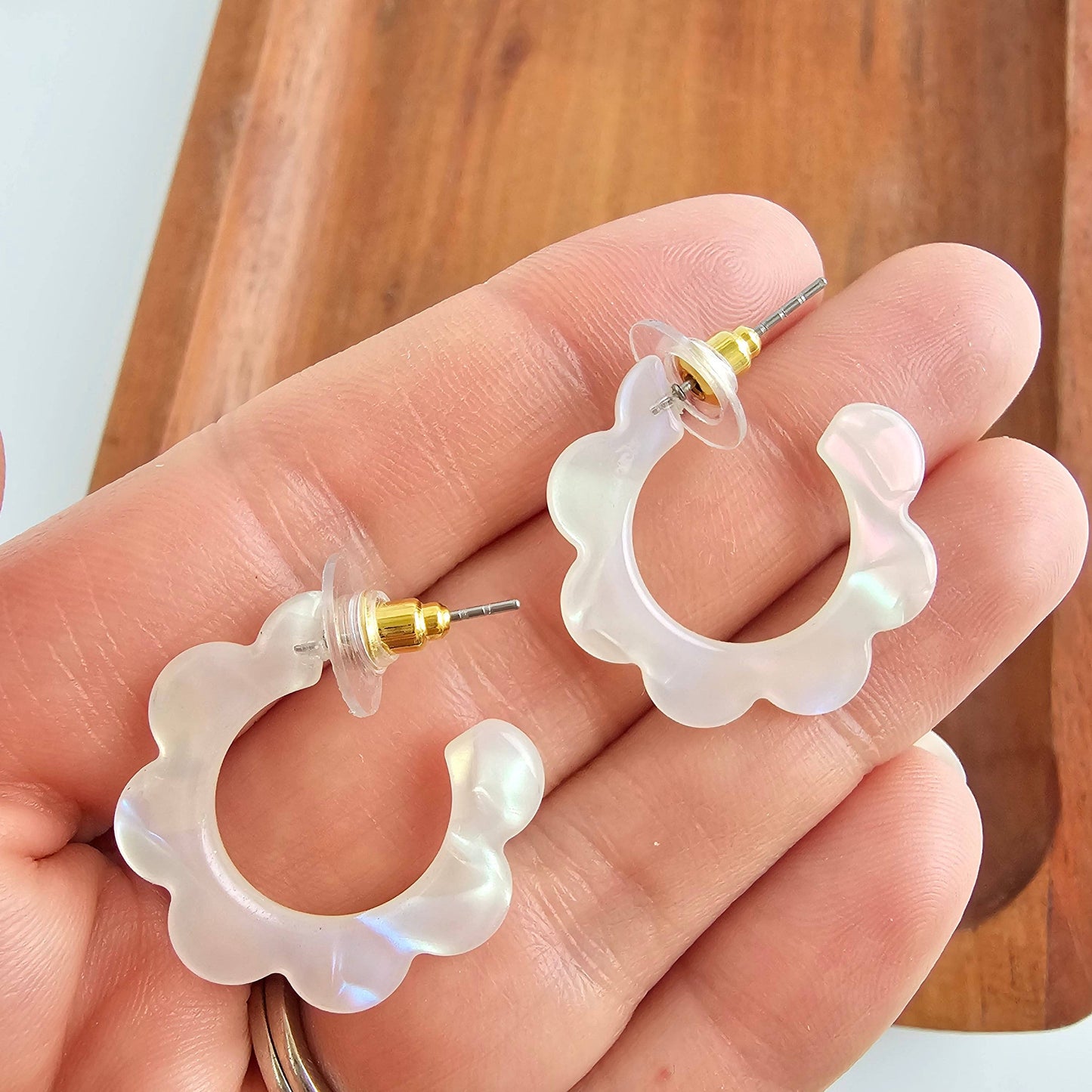 Flora Mini Hoops • Opalite