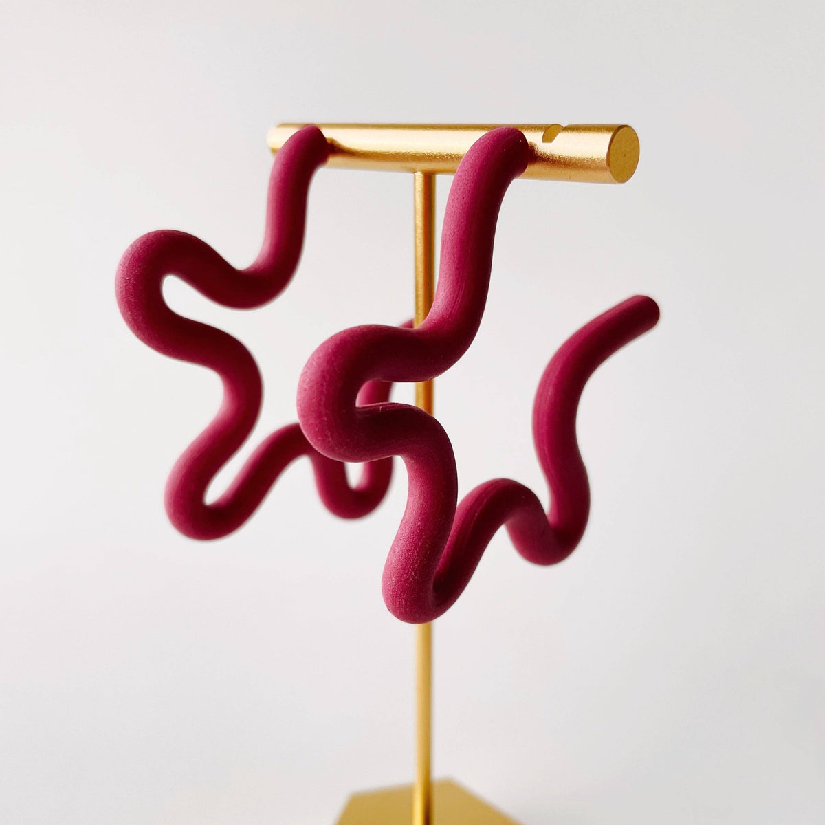 Meadow & Mae • Squiggle Hoops • Mulberry
