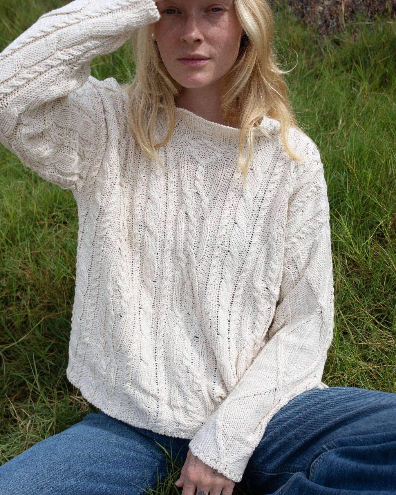 Charlie Cable Knit Sweater • Cream