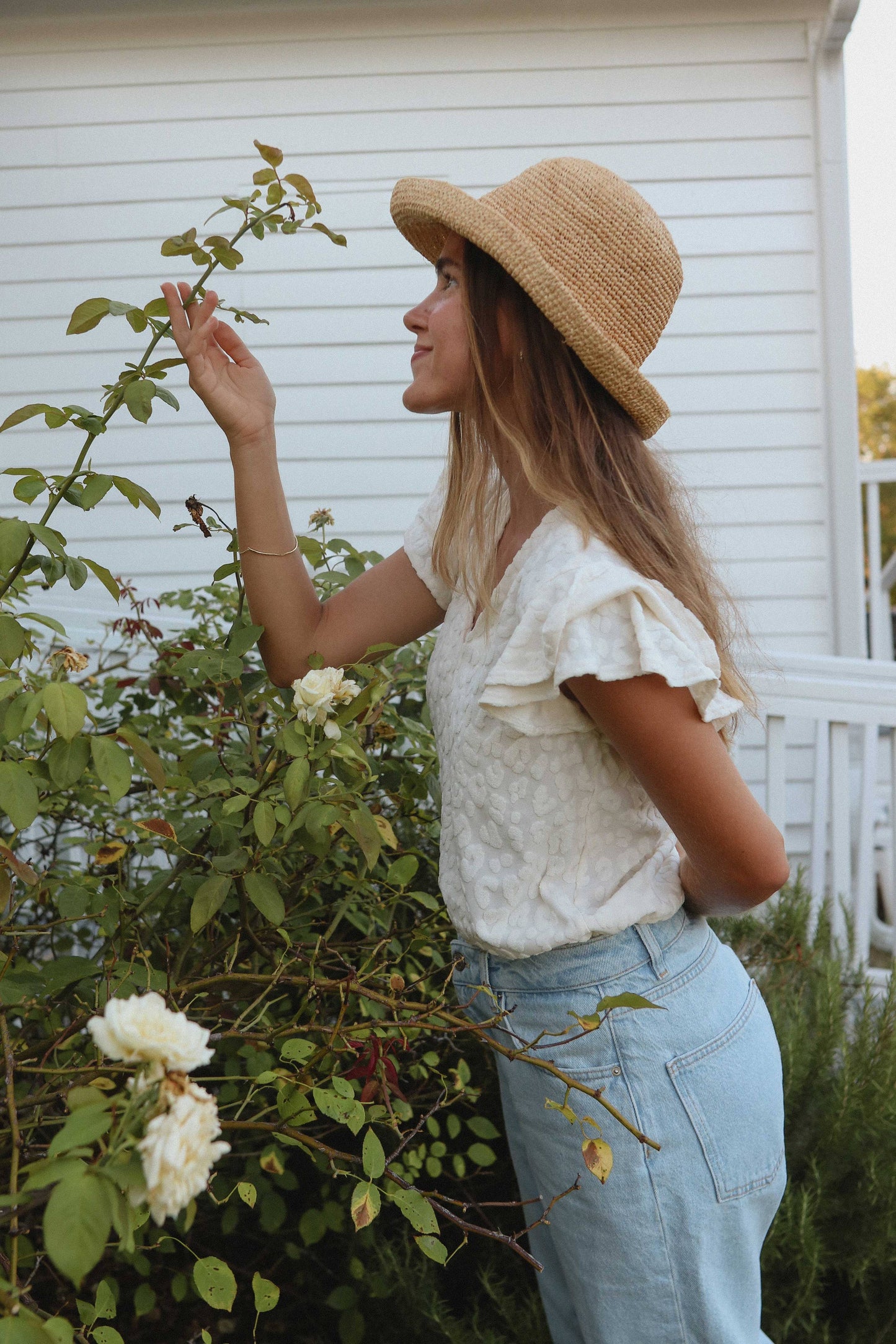 Louisiana Blouse • Off White Animal Texture