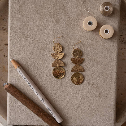 Found & Feral • Hammered Brass Earrings No. 19