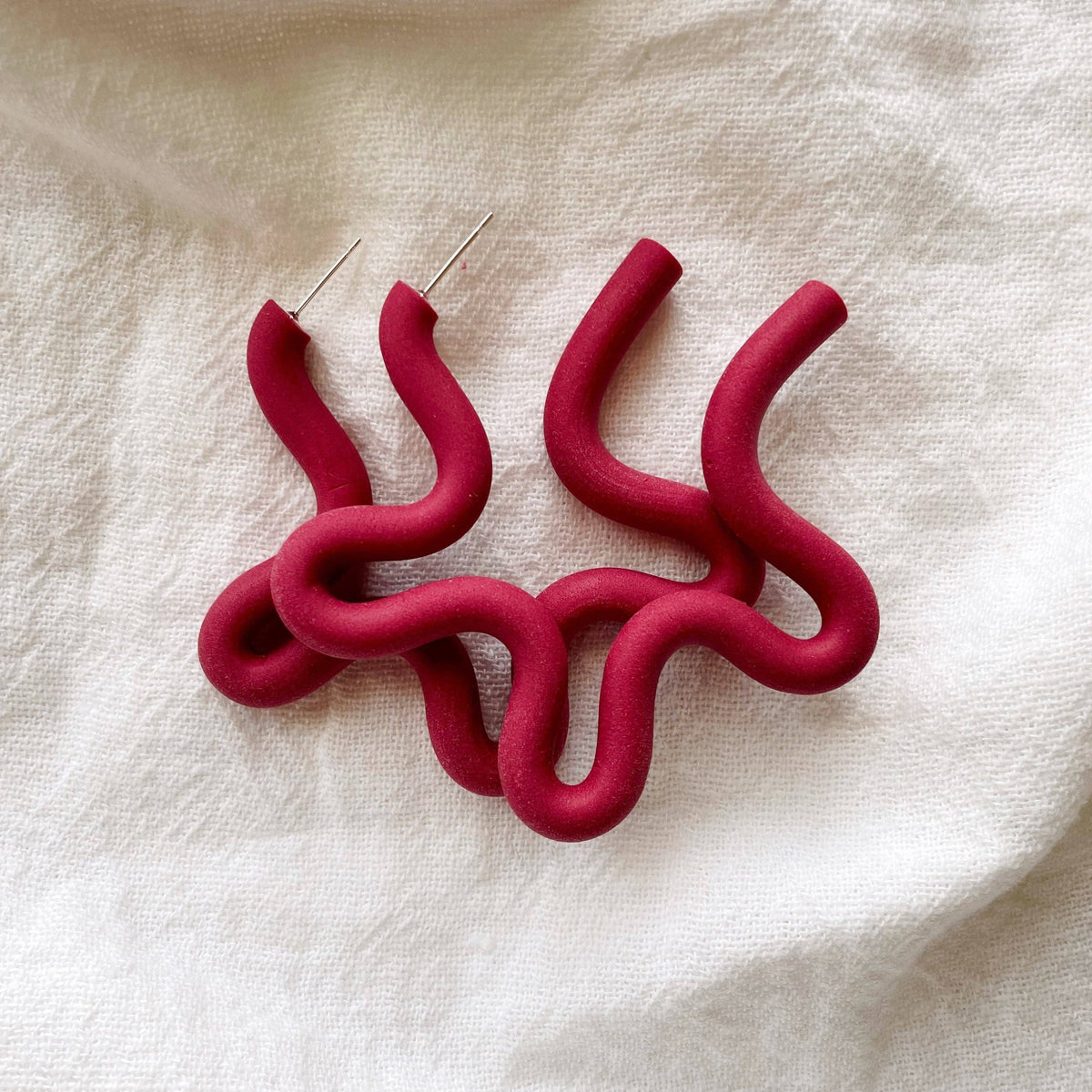 Meadow & Mae • Squiggle Hoops • Mulberry