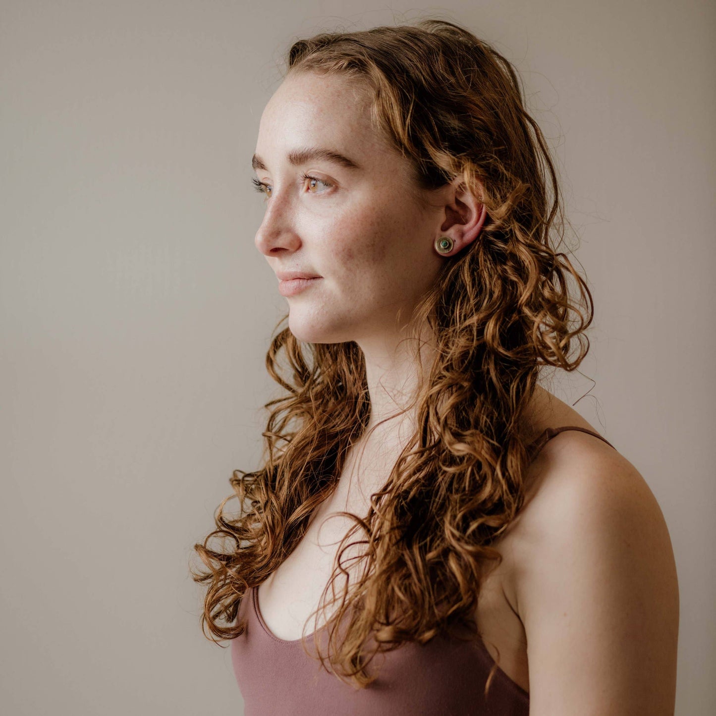 Madison Stud Earrings Brass & Turquoise