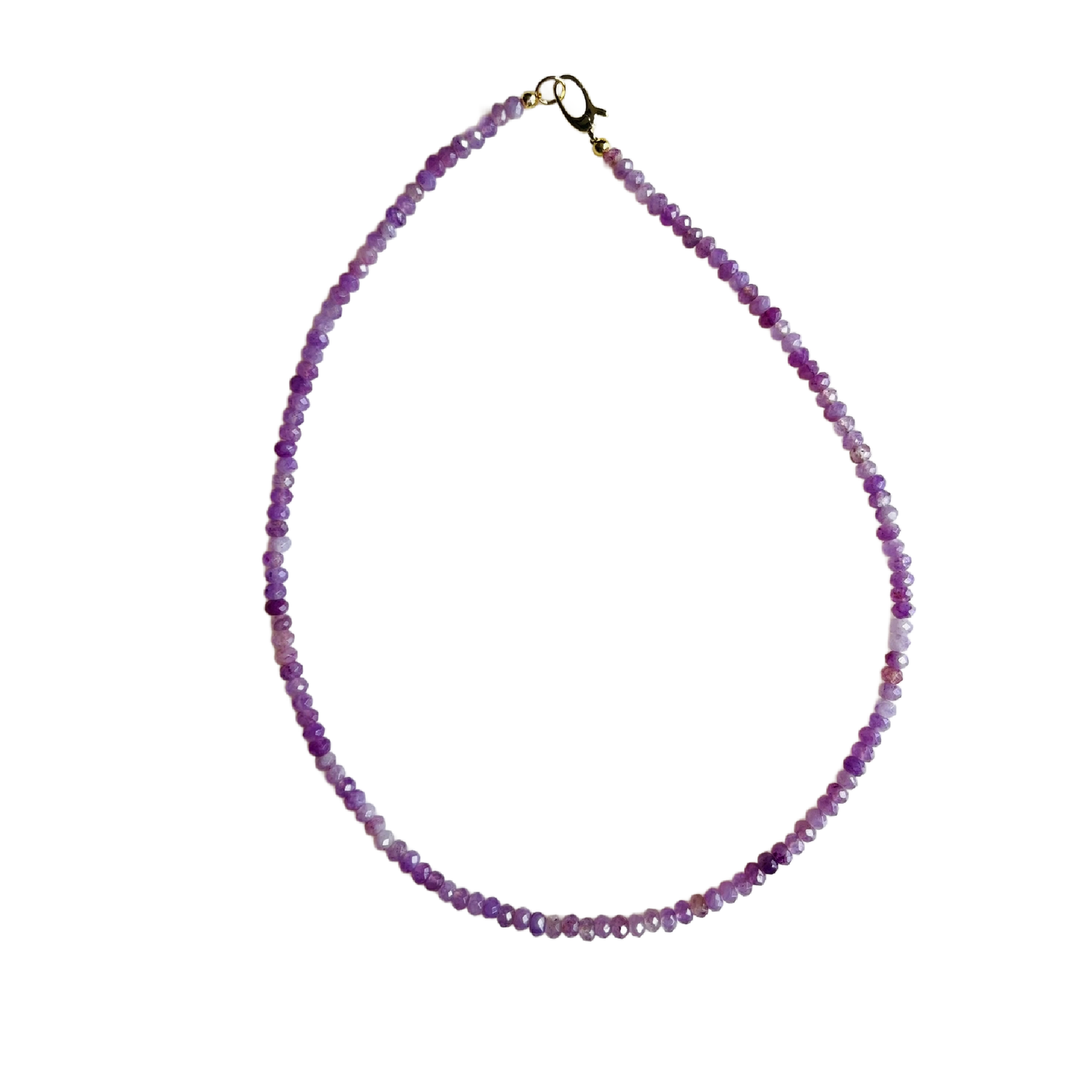 Dainty Candy Beaded Gemstone Necklace • Lavender