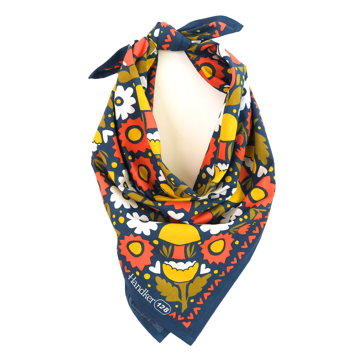Cotton Bandana • No. 128 Helga • Navy