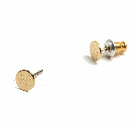 Tilly Doro • Flat Disc Stud Earrings • Gold
