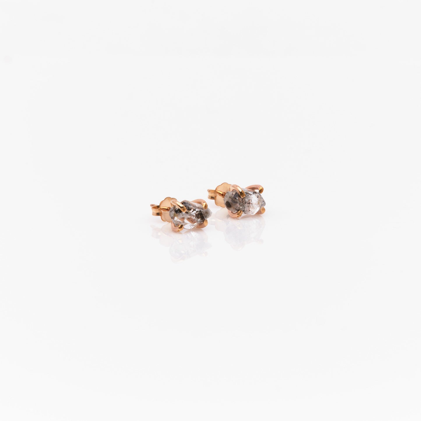 Herkimer Diamond Stud Earrings • 14k Gold Fill