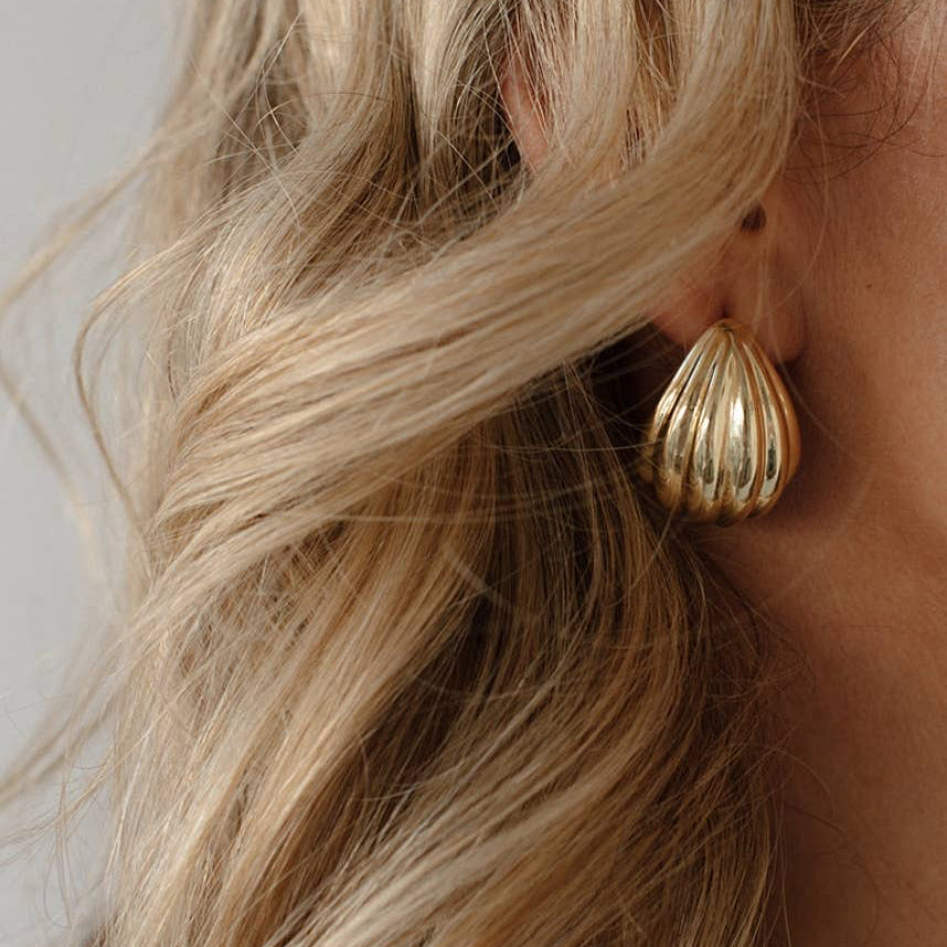 Tilly Textured Statement Earrings Gold Filled
