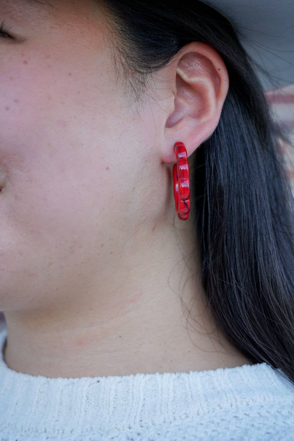 Scarlett Hoops • Crimson Red