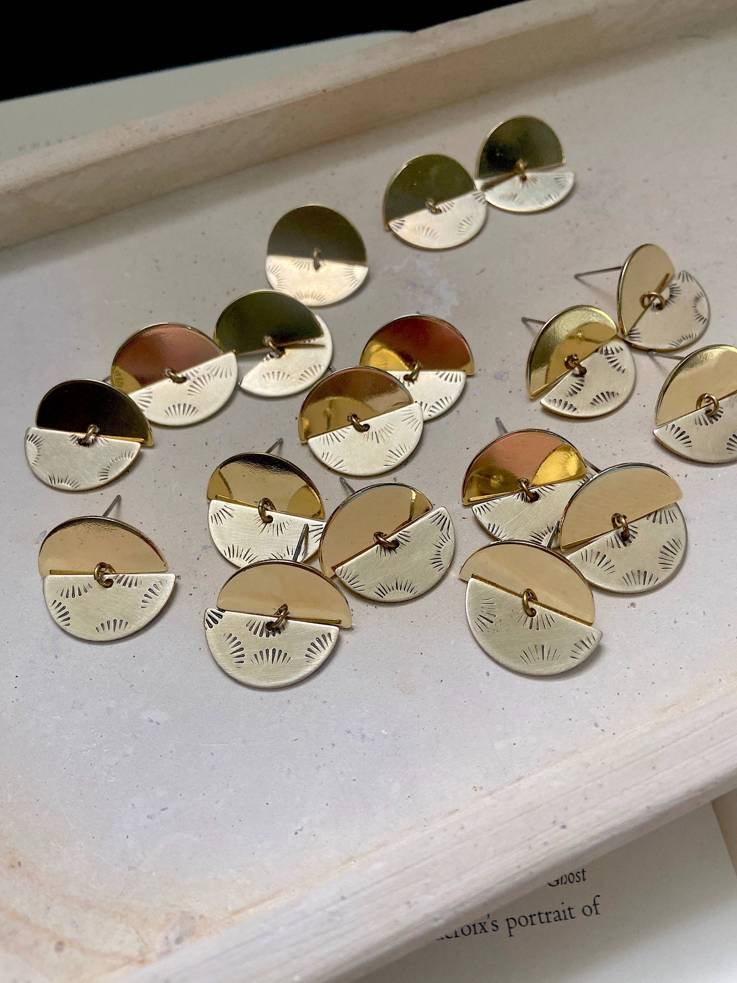 Found & Feral • Little Hand Stamped Stud Earrings