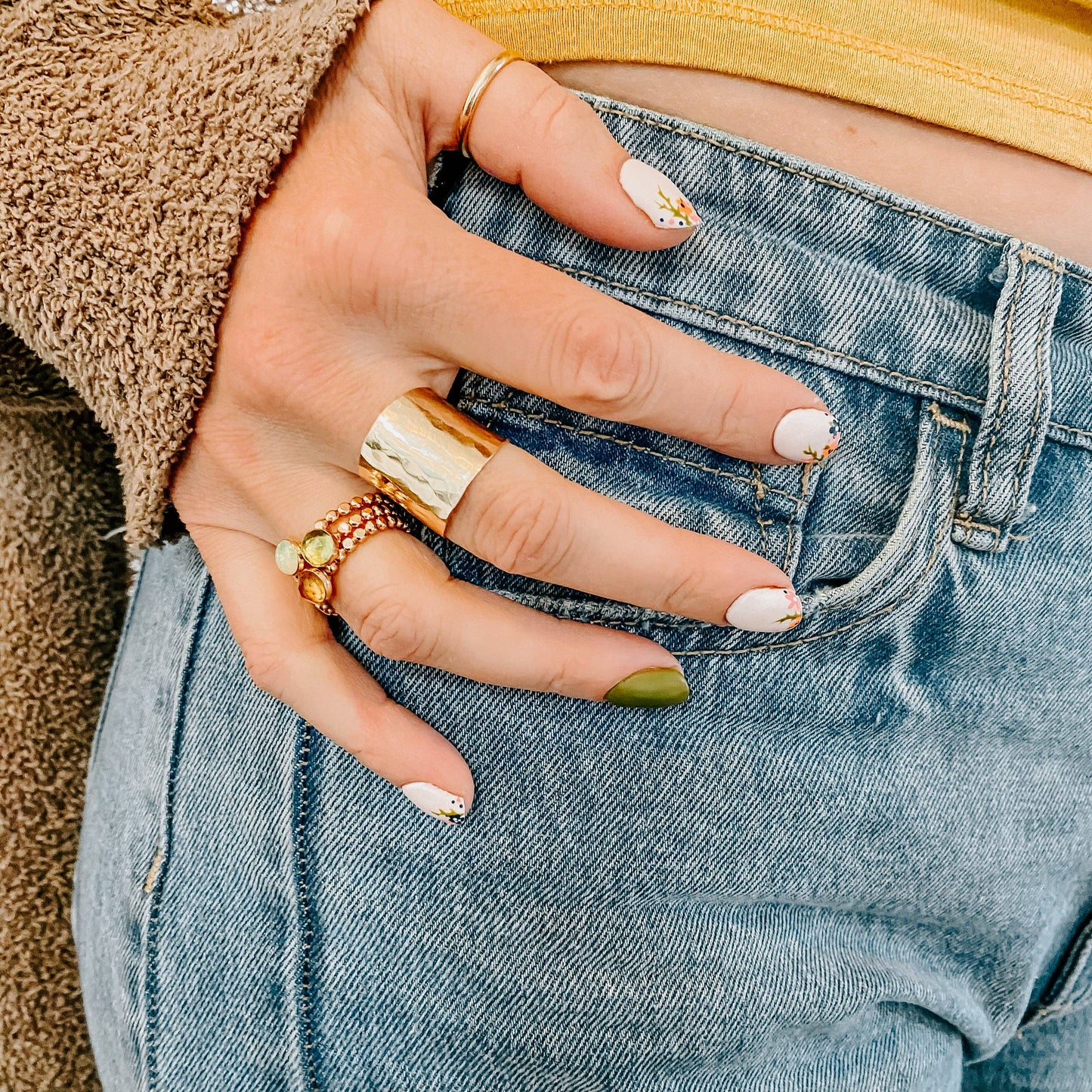 Textured Cuff Ring • Size 8 • Gold or Silver