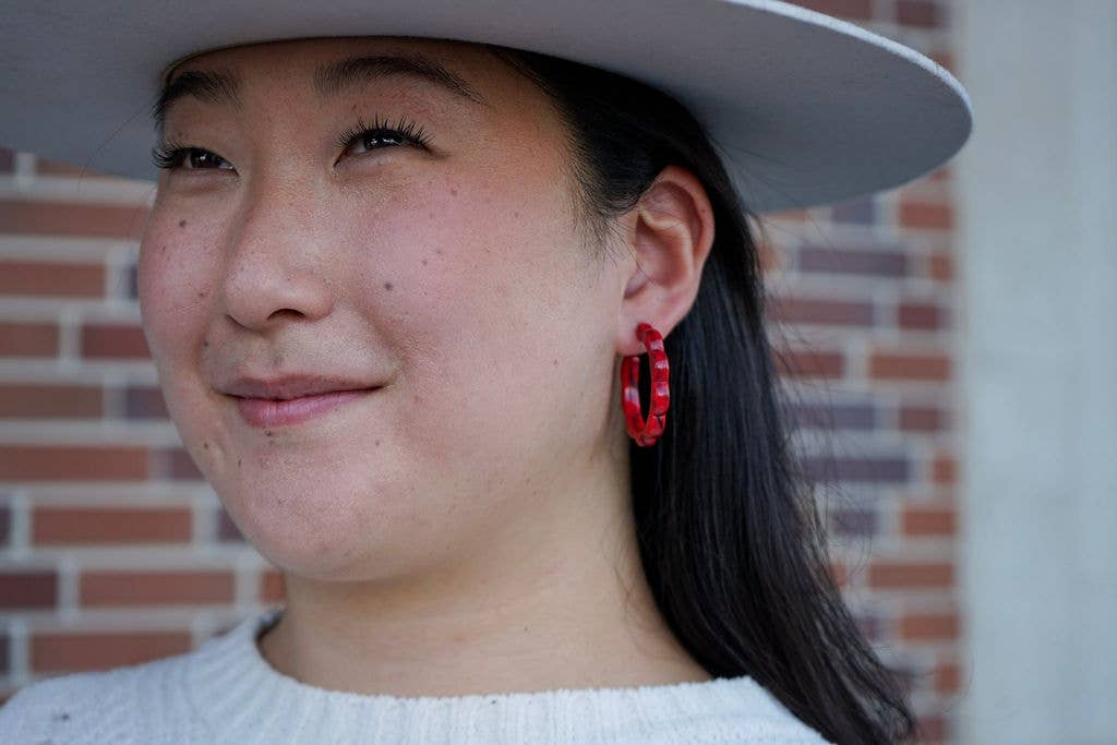 Scarlett Hoops • Crimson Red