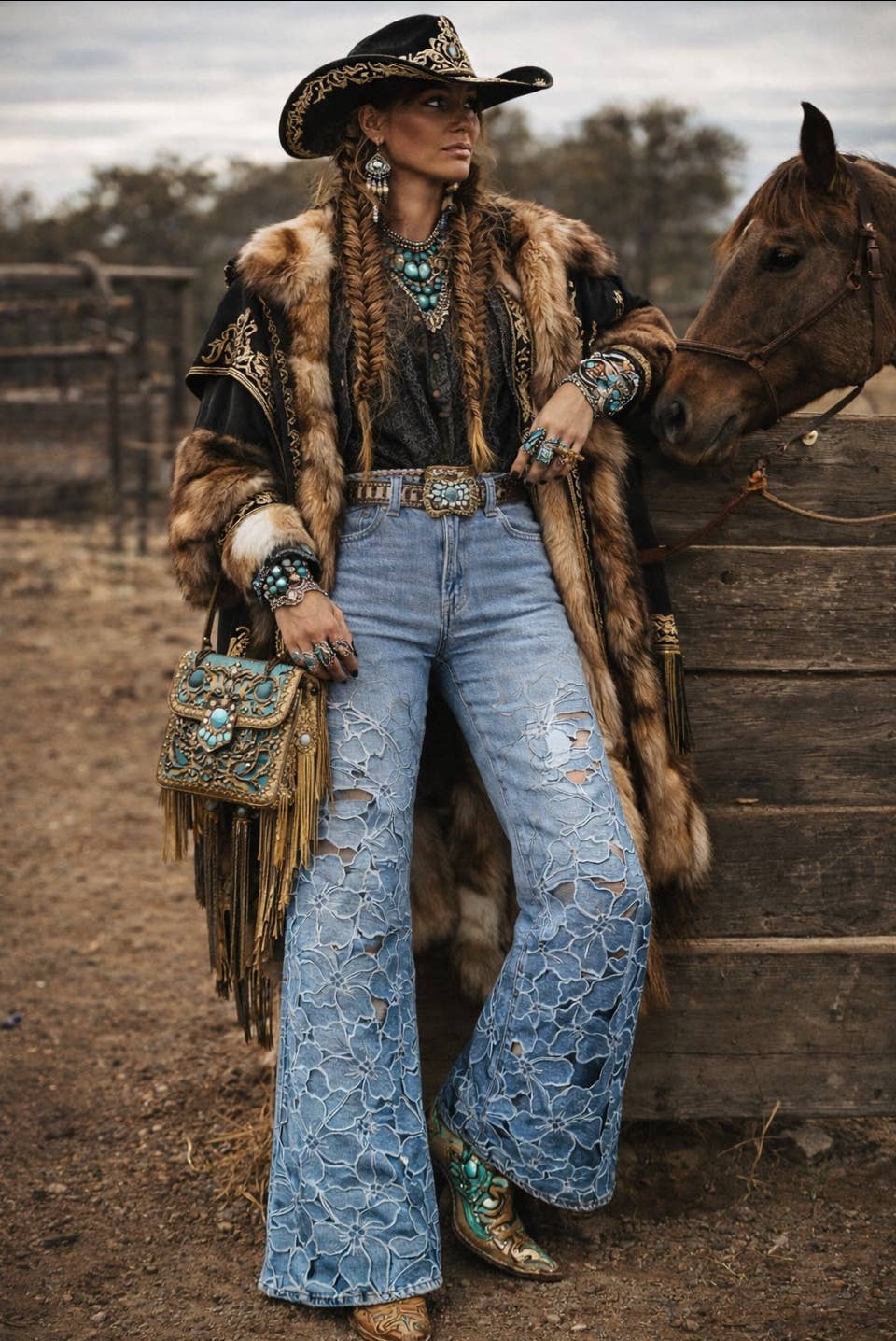 Nu Vintage • La Rosa Canyon Lace Jean • Light Wash