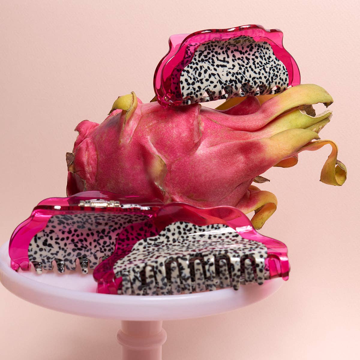 Dragon Fruit Hair Claw Speckled Pink