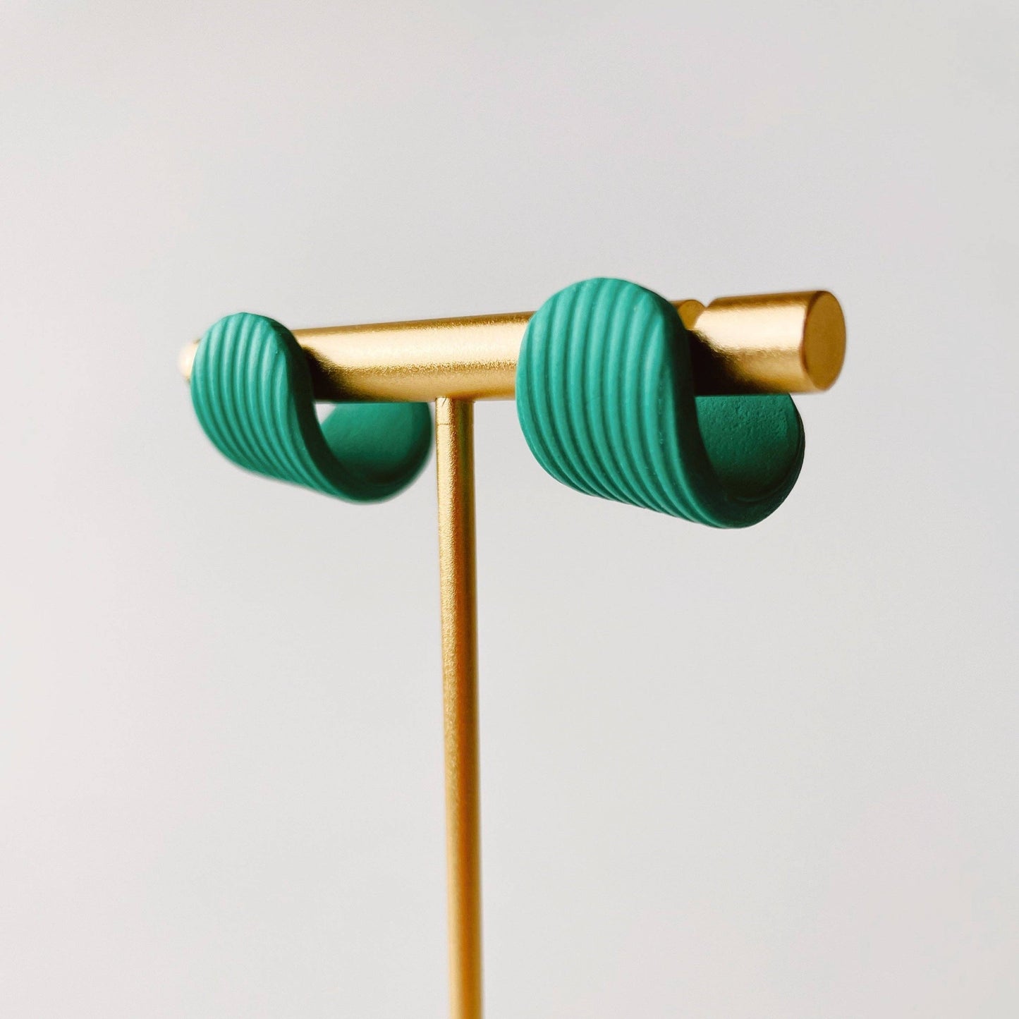 Meadow & Mae • Huggies Statement Earrings • Emerald Green