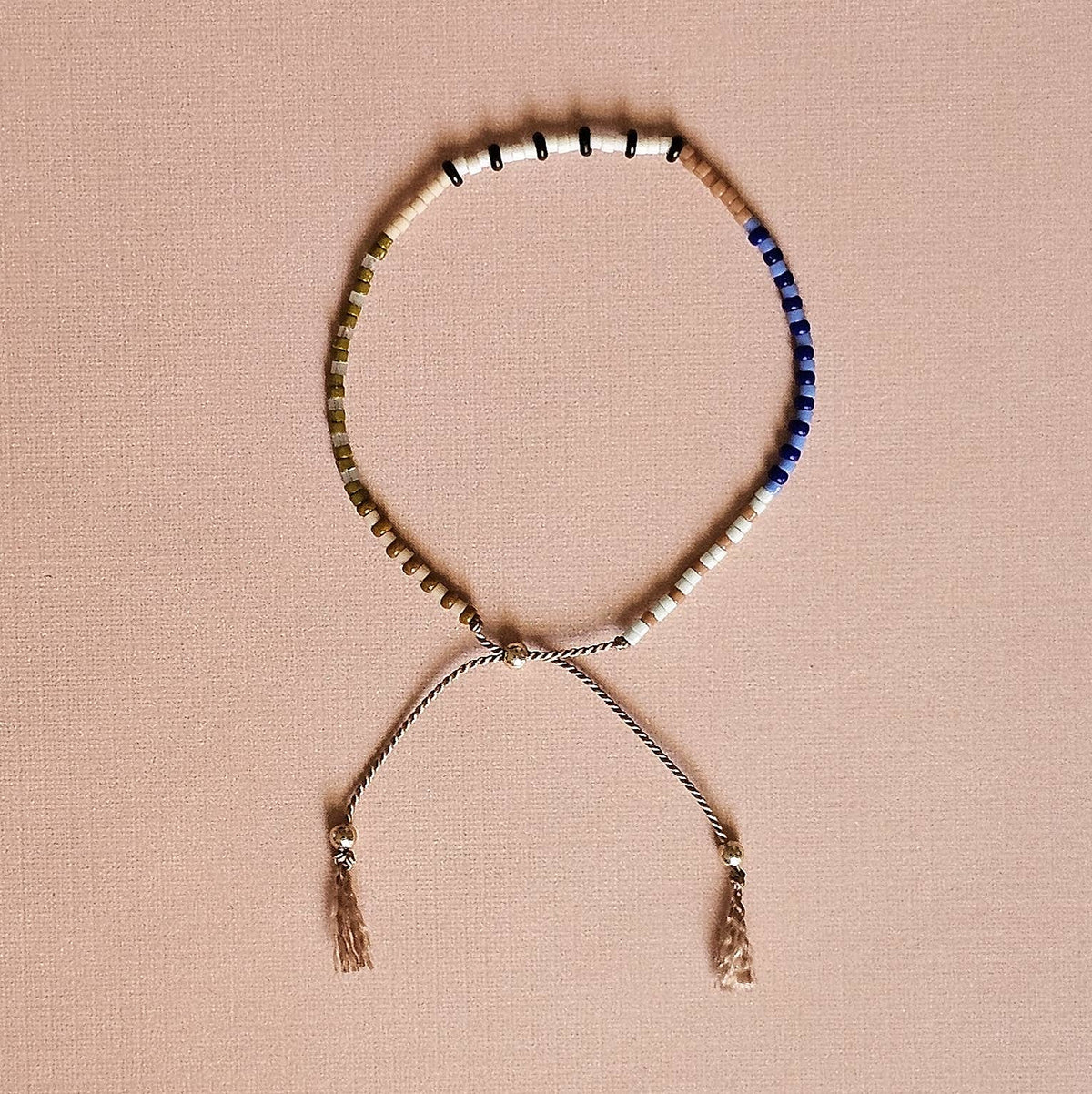 Adjustable Beaded Bracelet No. 155 • MultiColor