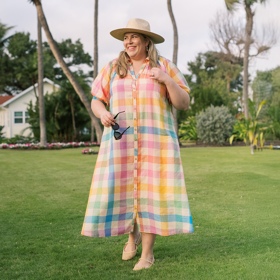 Plaid Oasis Dress • Rainbow