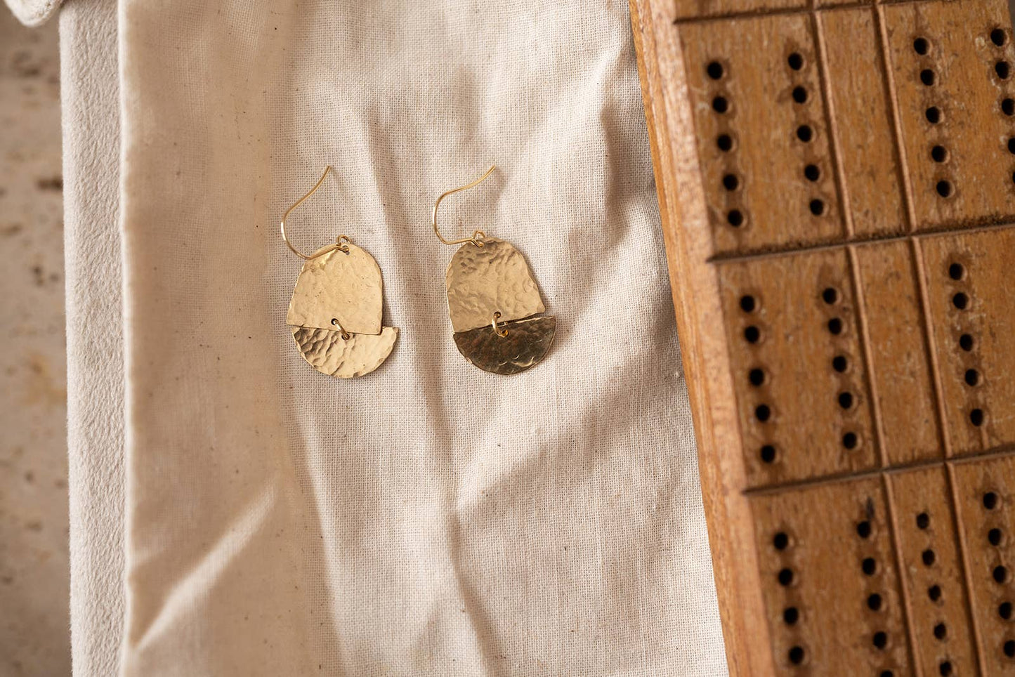 Found & Feral • Hammered Brass Brume Earring