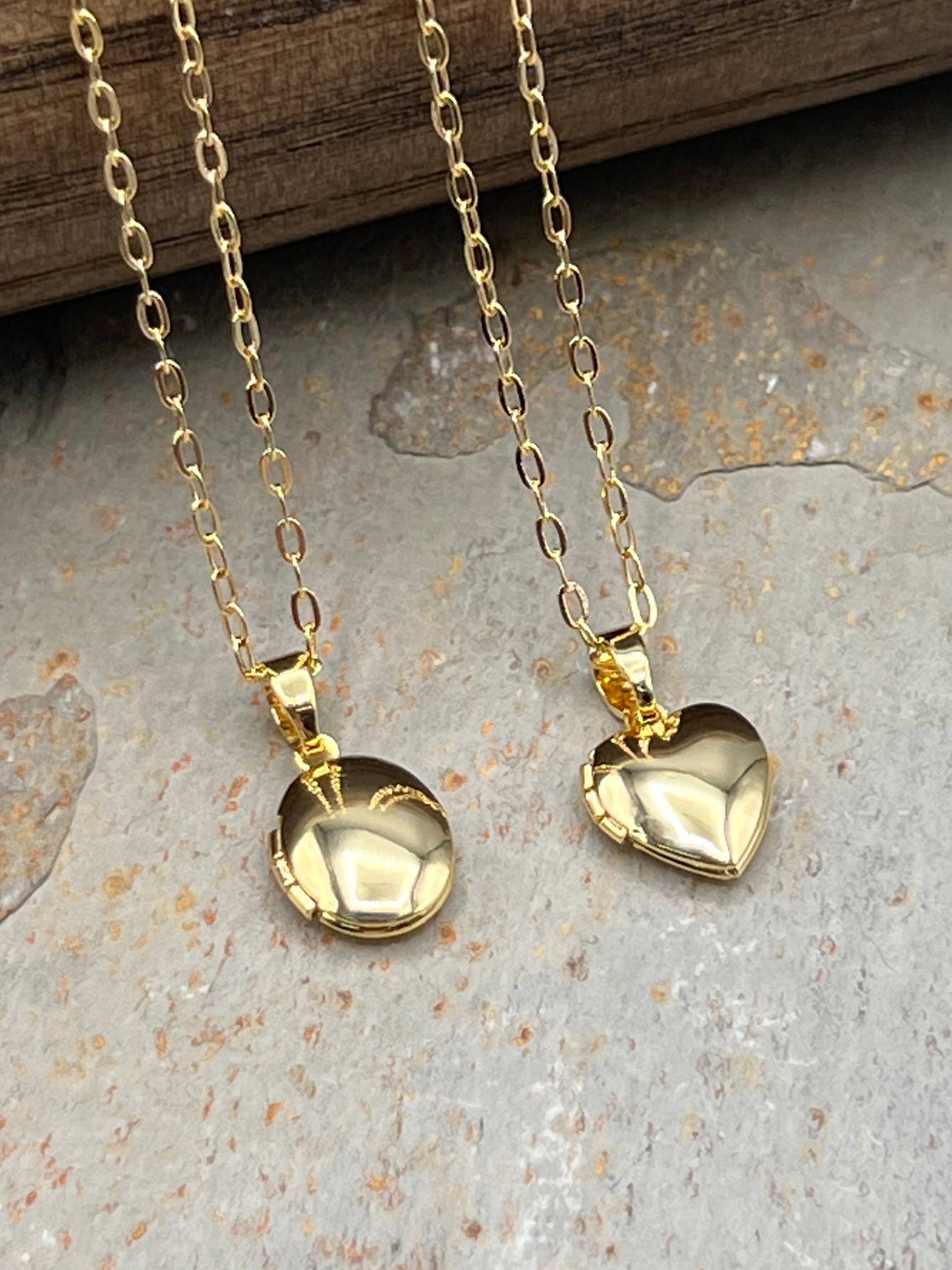 Tiny Oval Locket Necklace • Gold Fill