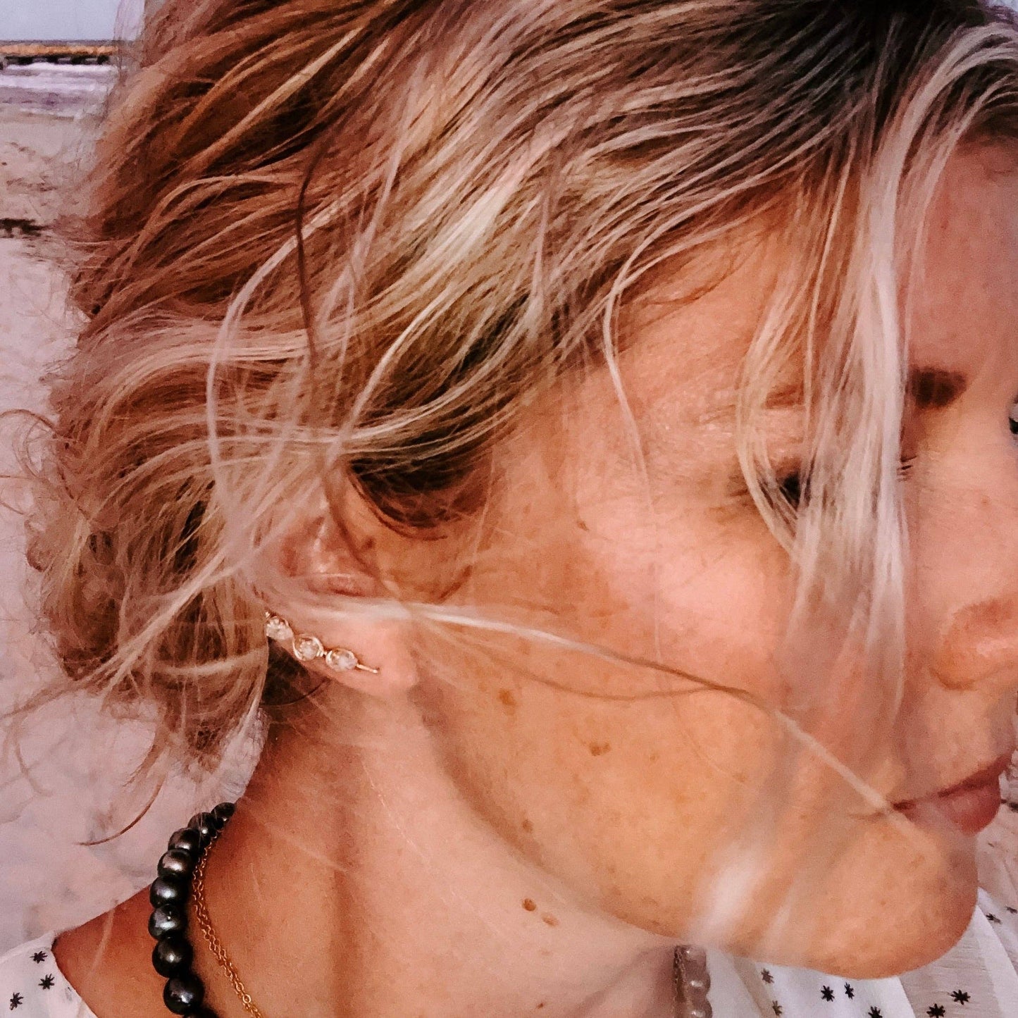 Herkimer Diamond Ear Climber Earrings • 14k Gold Fill