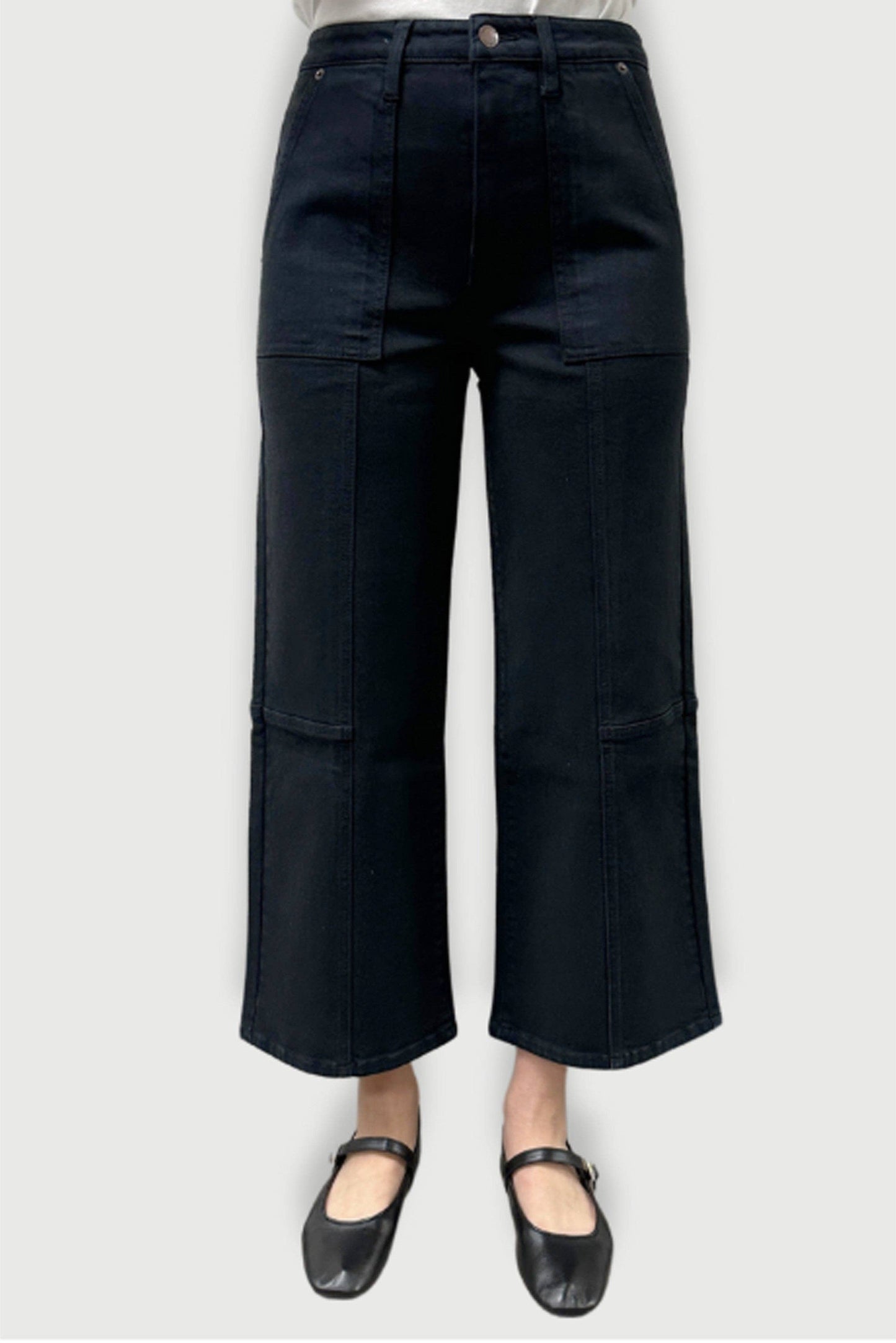 Oliver Logan • Lawson High Rise Relaxed Ankle Crop • Black Overdye