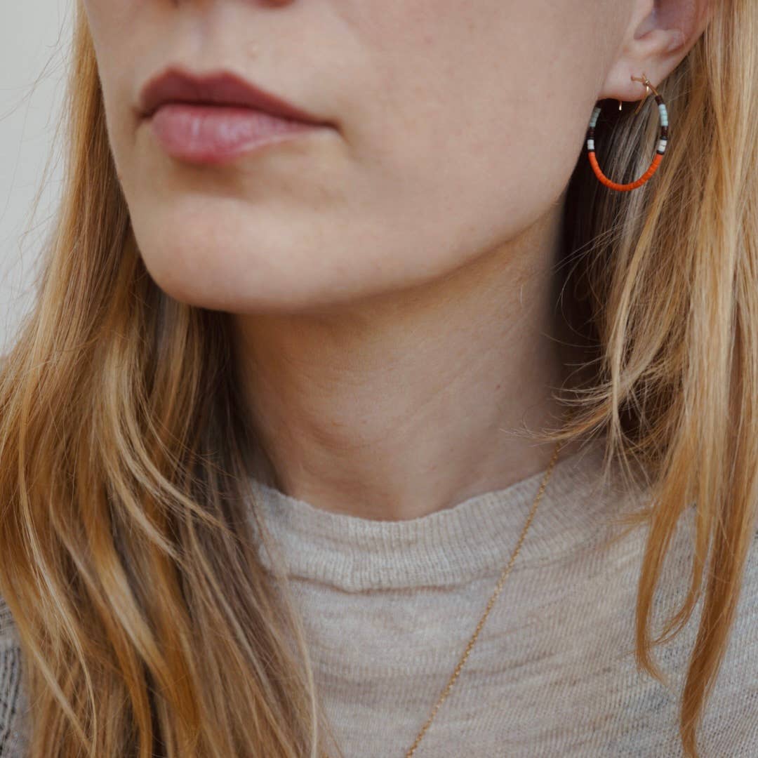 Alice Rice • Colorloop Beaded Hoop Earring • Midi • Lepidoptera