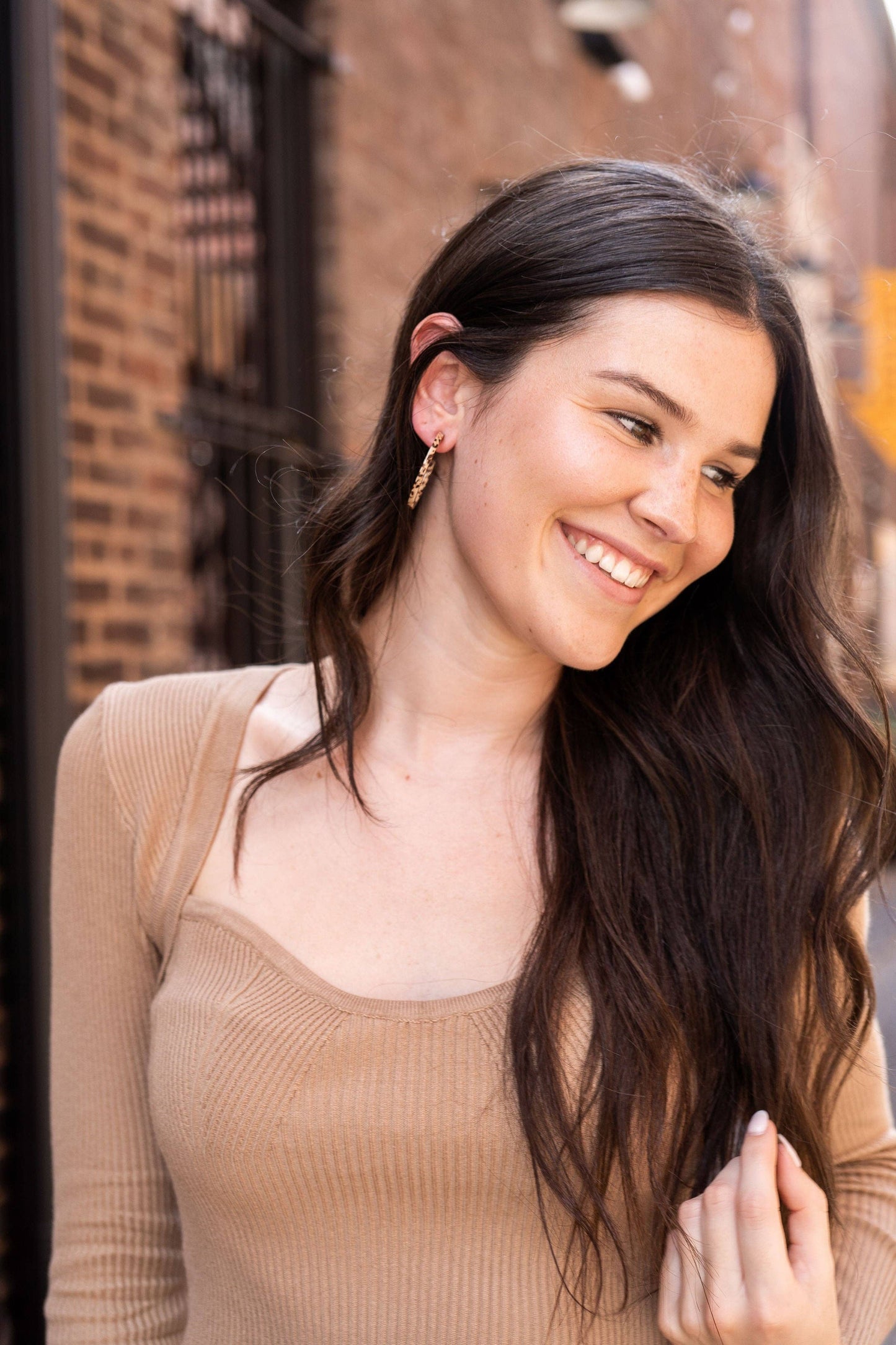 Camy Hoops • Brown Dot