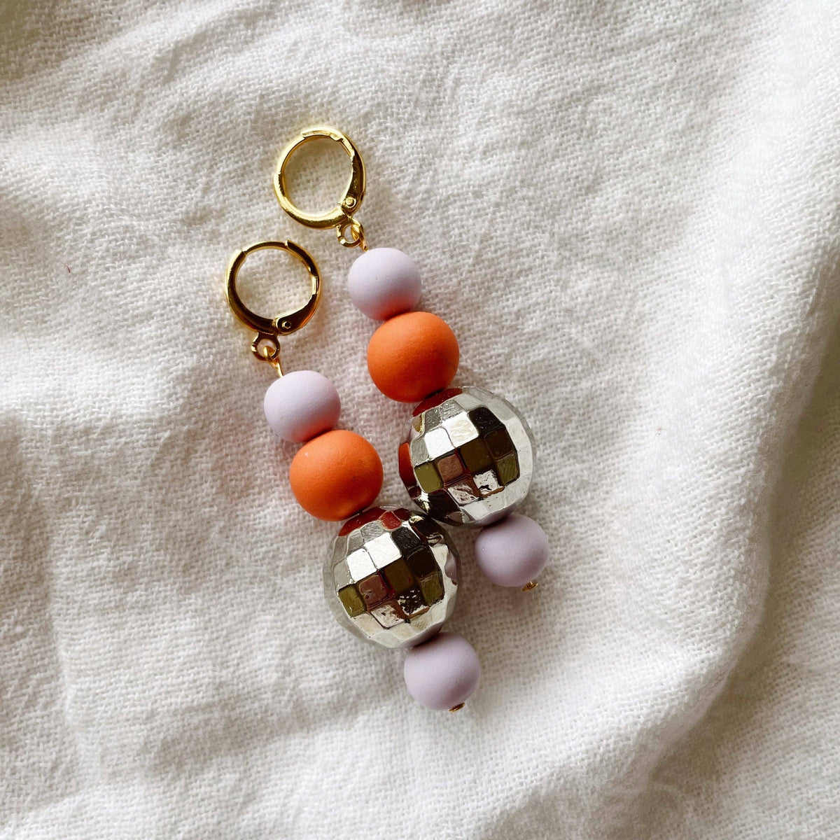 Meadow & Mae • Disco Dangles • Lavender & Tangerine
