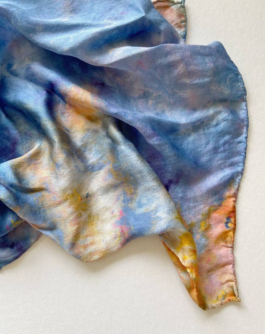 Hand Dyed Silk Scarf Bandana • Dawn Tye Dye
