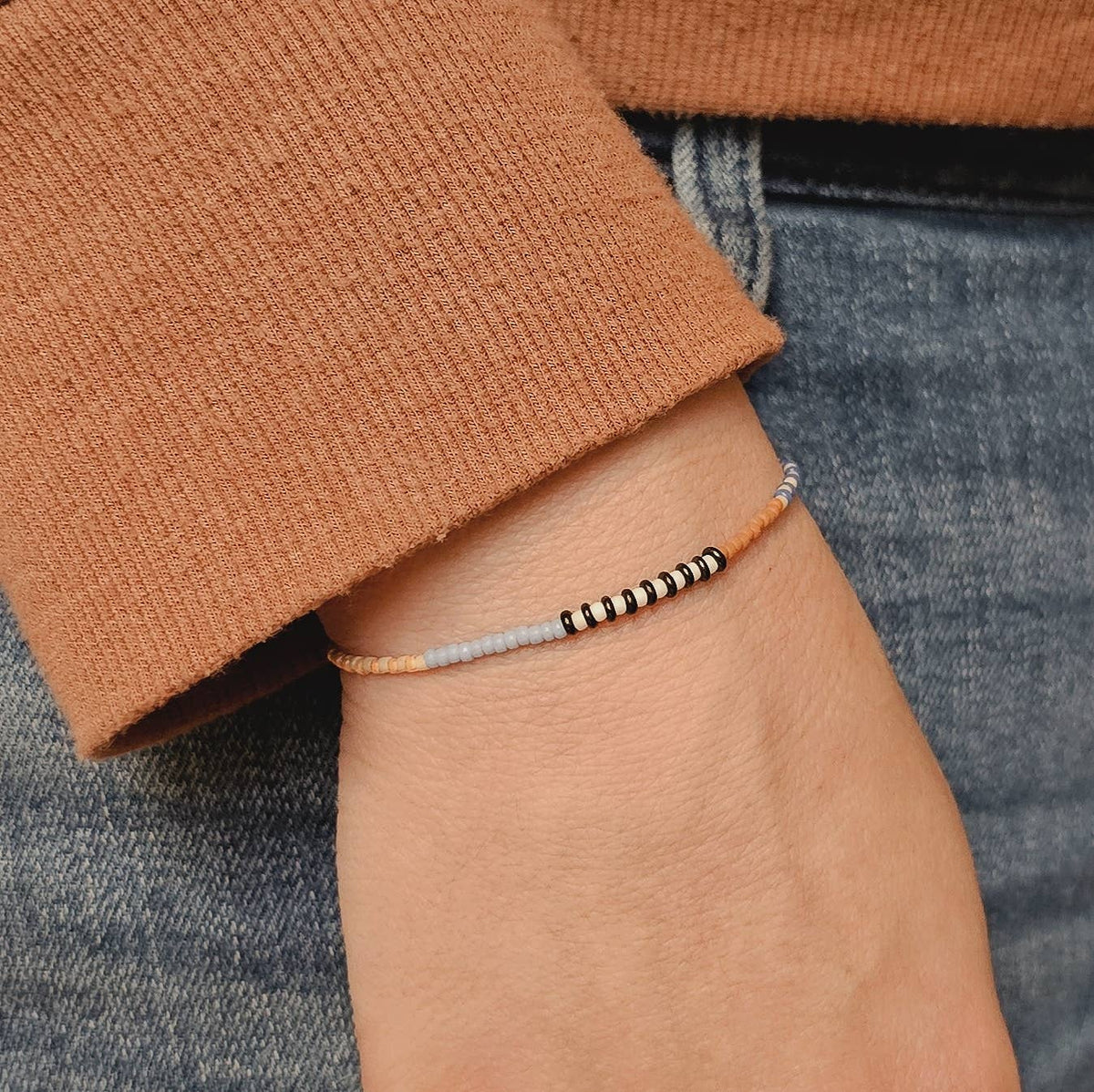 Adjustable Beaded Bracelet No. 151 • MultiColor
