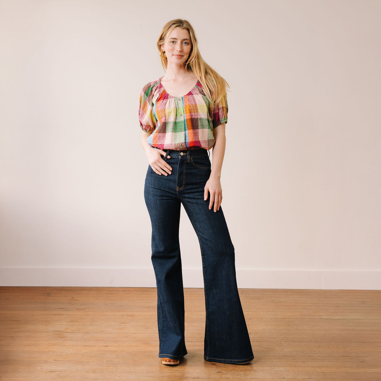 Sunshine Tienda • Frances Top • Harbor Plaid