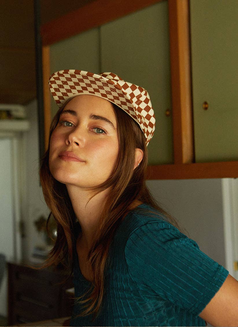 Checkerboard Field Trip Hat • Blush Pink