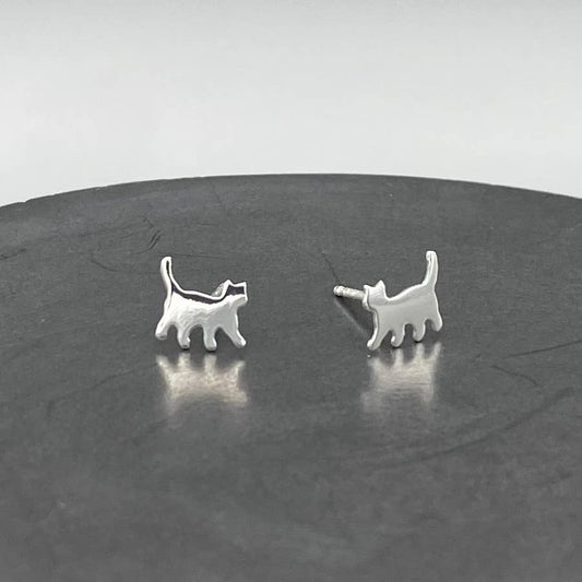 Pixie Cat Stud Earrings • Sterling Silver