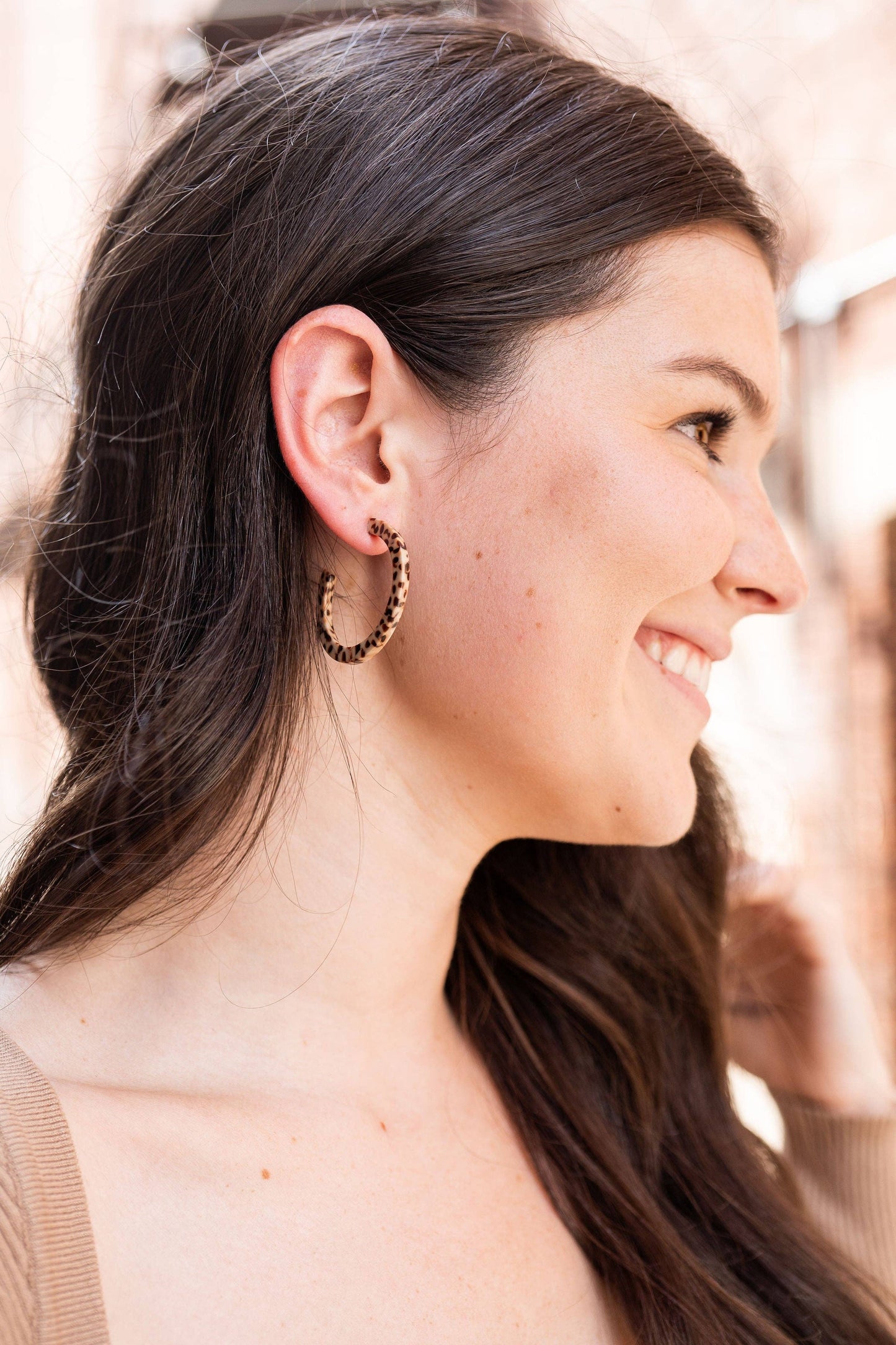 Camy Hoops • Brown Dot