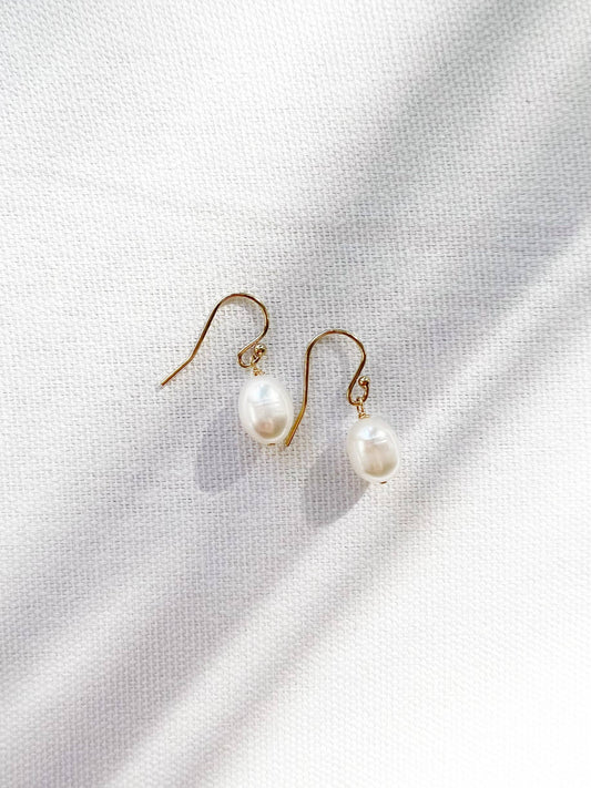 Kaia Freshwater Pearl Dangle Earrings • 14k Gold Filled