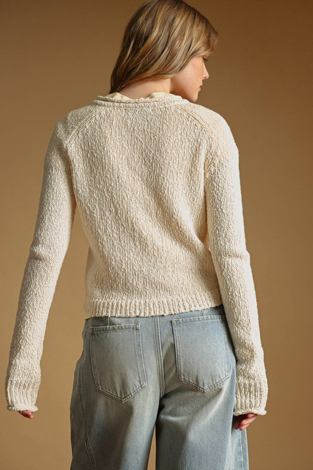 Cotton Slub Cardigan • Cream
