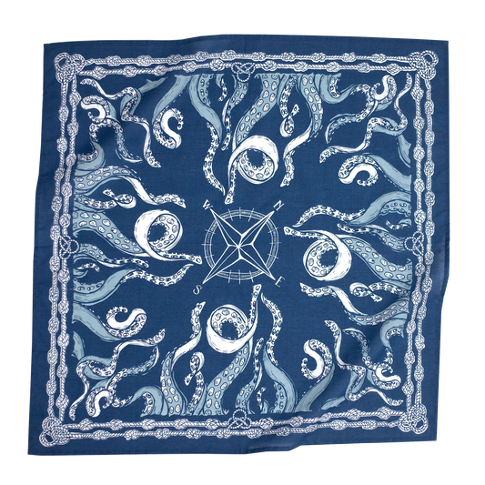 Cotton Bandana No. 070 Nautilus Navy Blue