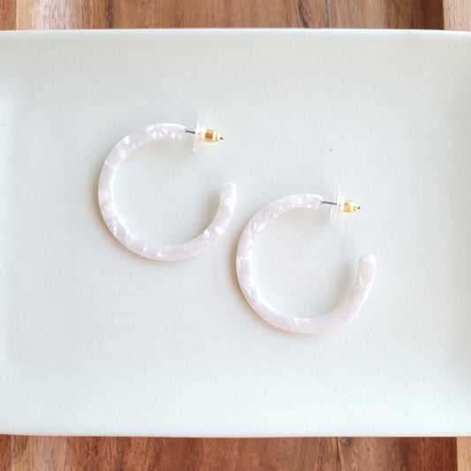 Camy Hoops • Pearl