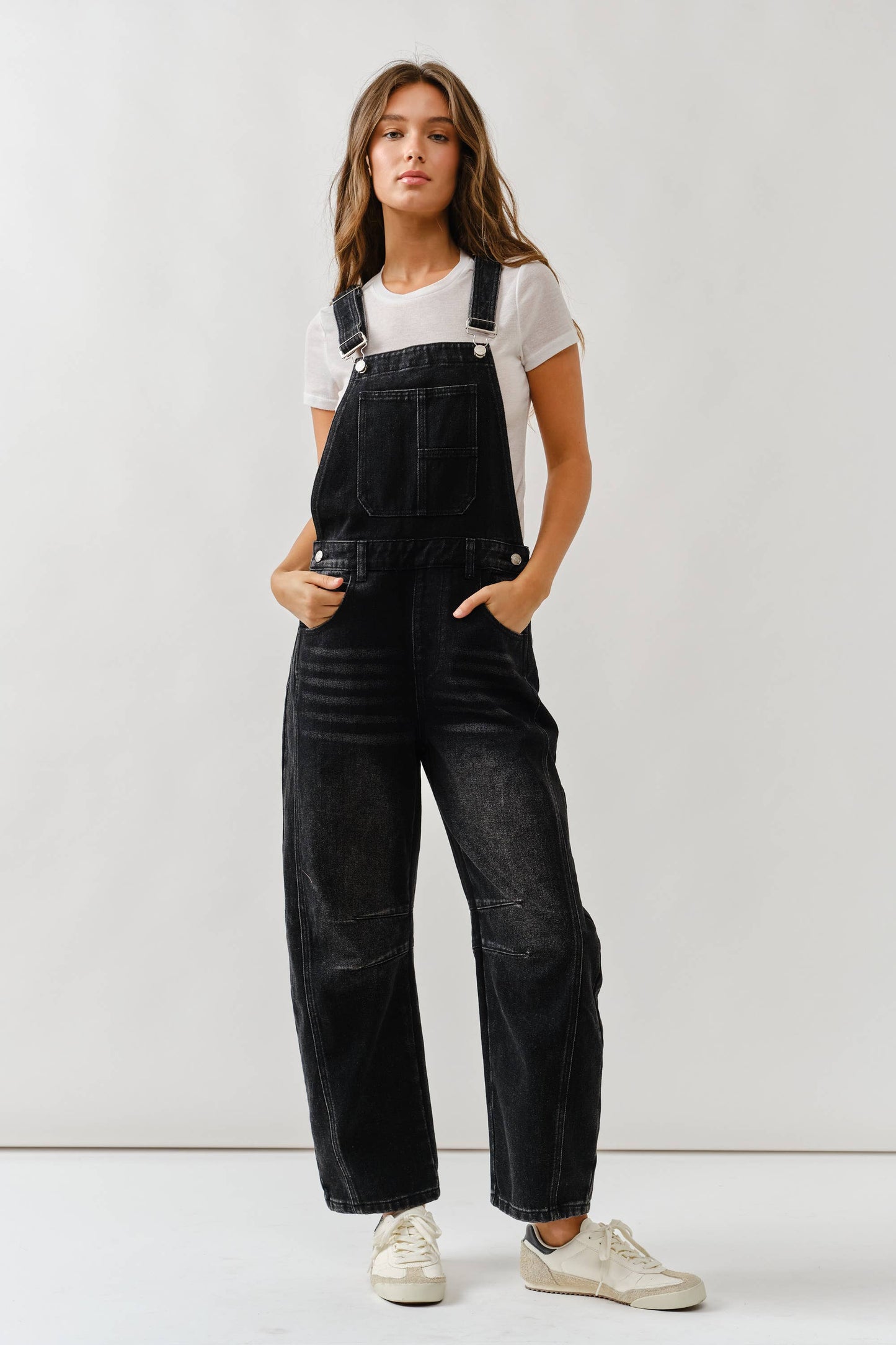 Relaxed Barrel Denim Overall • Black Wash