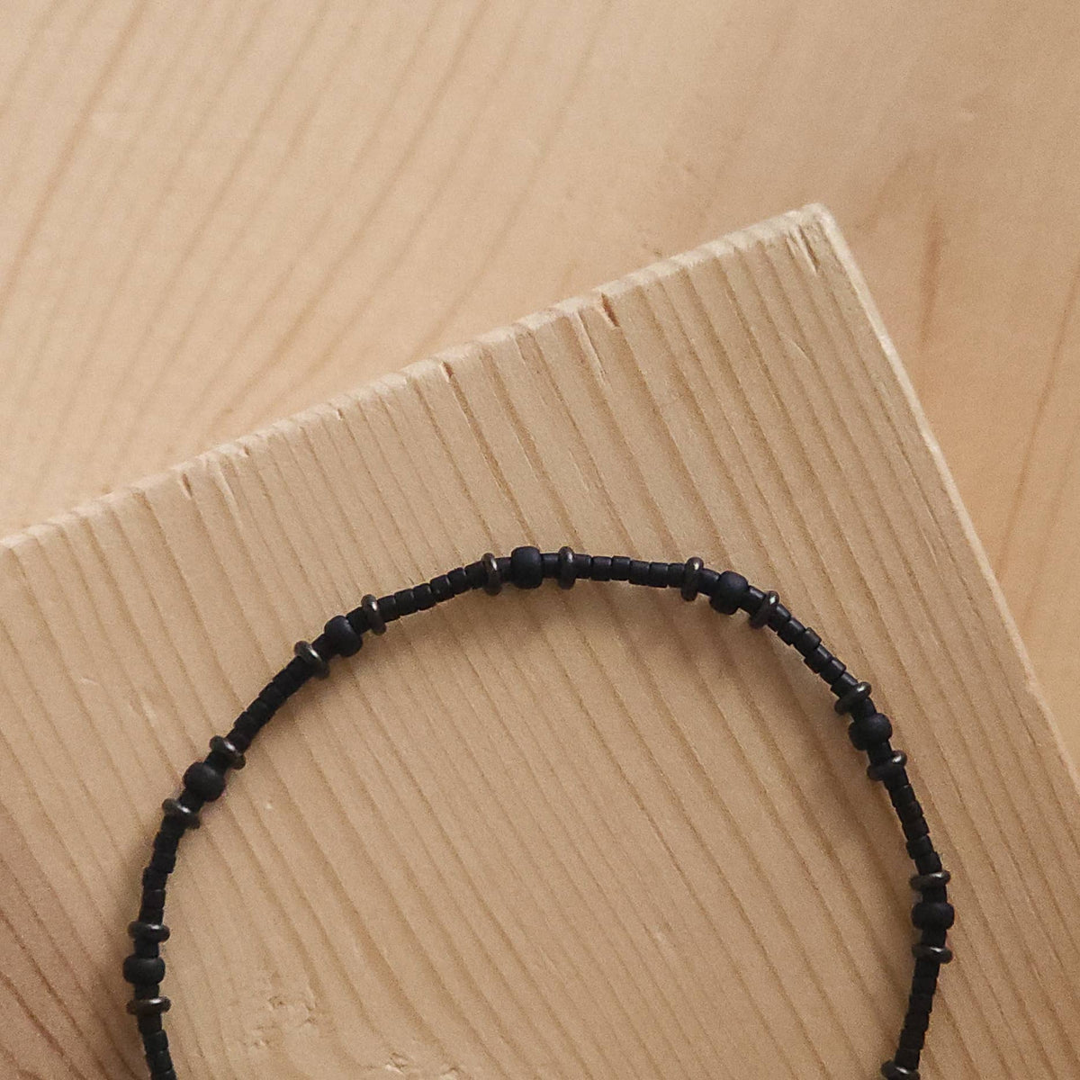 Adjustable Beaded Bracelet No. 145 • All Black