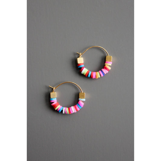 Small Rainbow Hoop Earrings