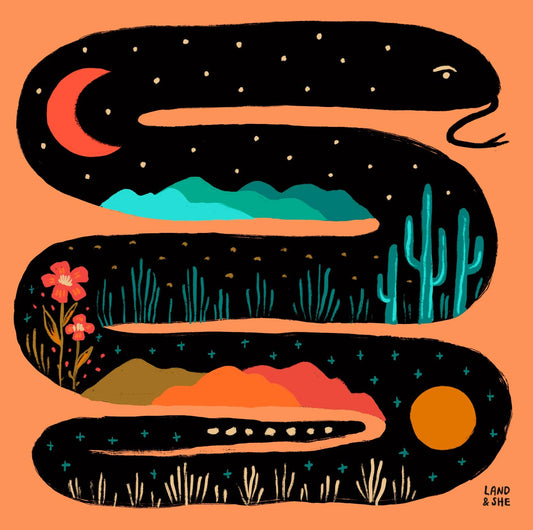 Land & She • Inky Snake • Art Print 8x8