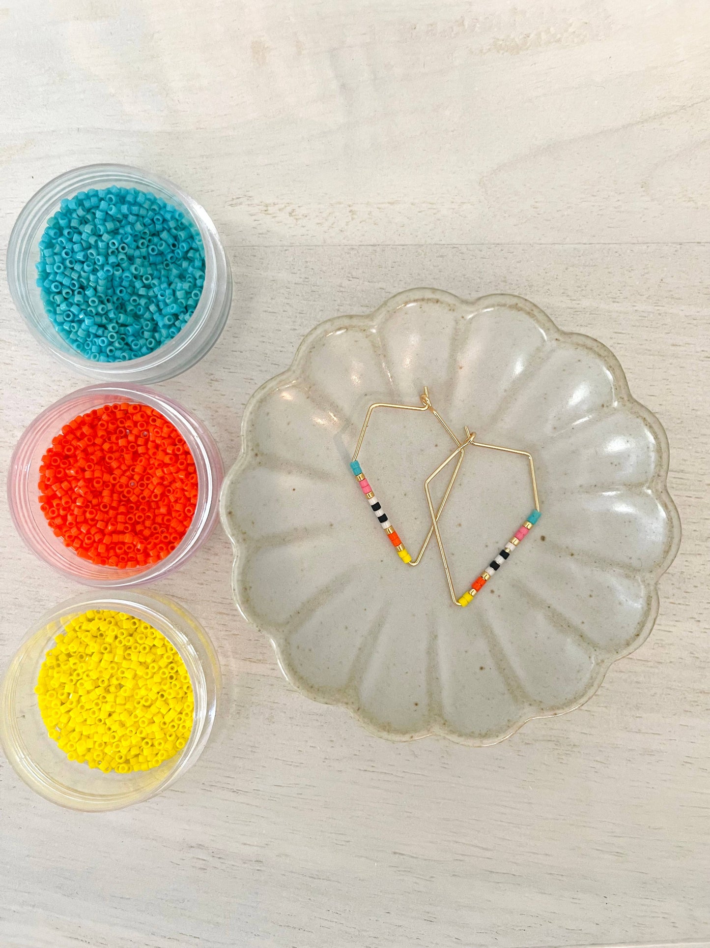 California Dreamin Beaded Hoop Earrings • Choose Size